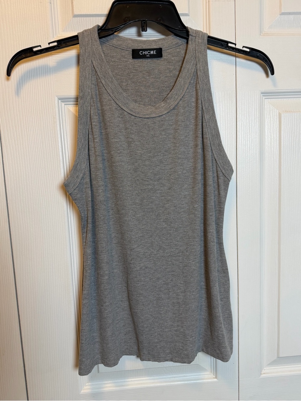CHICME Gray Ribbed Tank Top XXL Sleeveless Stretch Knit NWOT